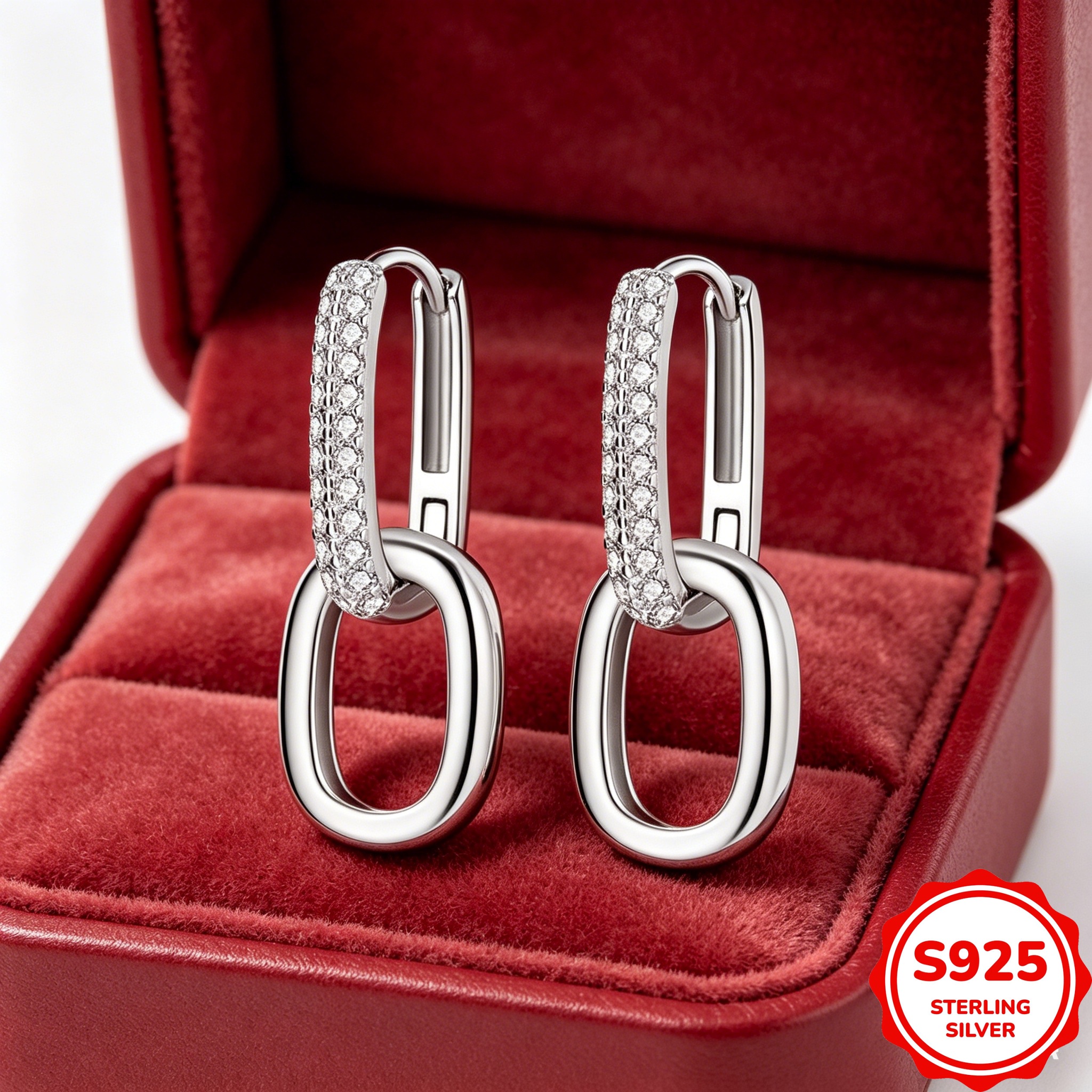 Women's S925 Hypoallergenic Classic Hoop Earrings, Gift for Birthday